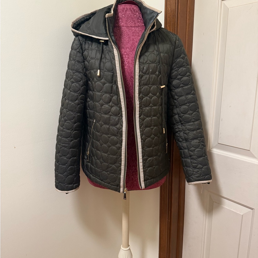 Kate Spade New York Quilted Hooded Coat Large